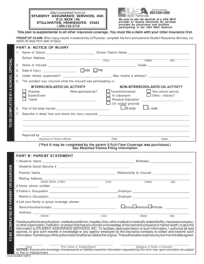 Student Injury Claim Form
