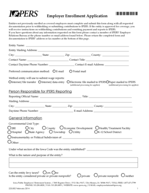 Iowa Employer Enrollment Application