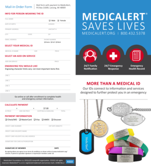 MedicAlert Medical ID Order Form