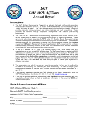 2015 CMP MOU Affiliates Annual Report