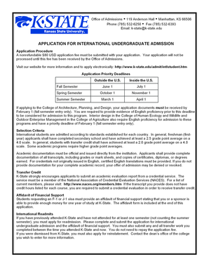 International Undergraduate Admission Application