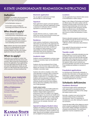 K-State Undergraduate Readmission Application