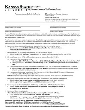 Student Income Verification Form
