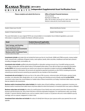 Independent Supplemental Asset Verification Form