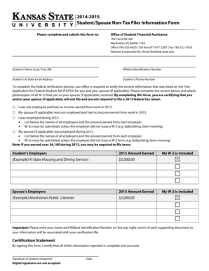 Student Non-Tax Filer Information Form
