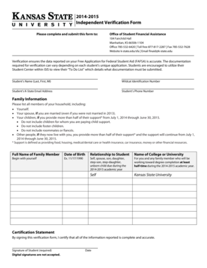 Independent Verification Form