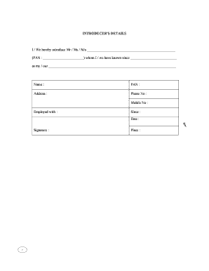 Introducer Details Form