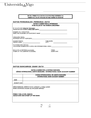 FICHA PERSONAL DE PAGOS POR TRANSFERENCIA