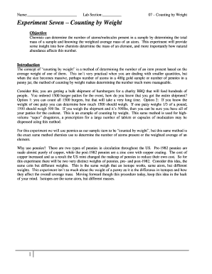 Counting by Weight Lab Report