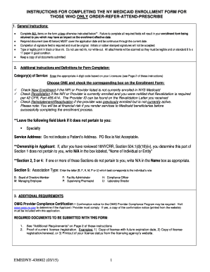 NY Medicaid Enrollment Form
