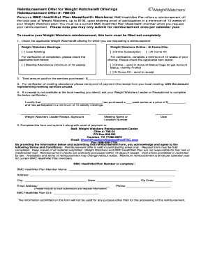 BMC HealthNet Weight Watchers Reimbursement Form