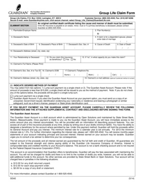 Group Life Claim Form