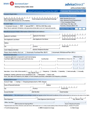 BMO InvestorLine Mutual Fund Application Form