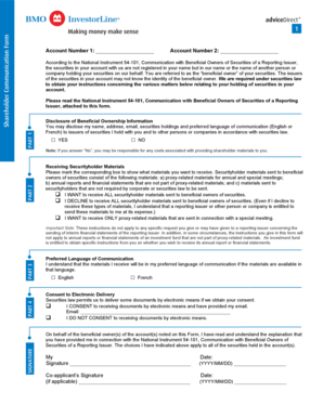 Shareholder Communication Form