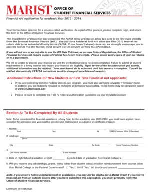 Financial Aid Application Form