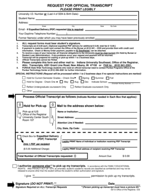 Request for Official Transcript