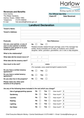 UK Landlord Declaration Form
