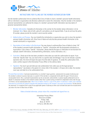Member Authorization to Disclose Personal Health Information