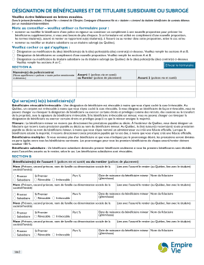 DÉSIGNATION DE BÉNÉFICIAIRES