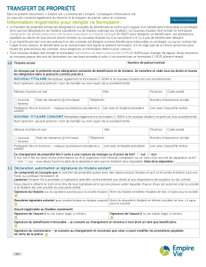TRANSFERT DE PROPRIÉTÉ