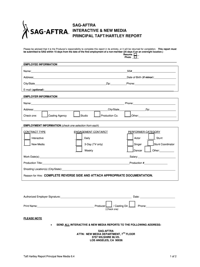 taft hartley form Preview on Page 1