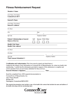 Fitness Reimbursement Request Form