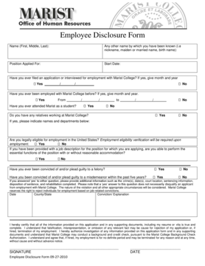 Employee Disclosure Form