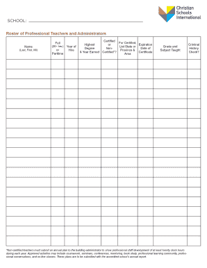 School Teacher Certification Form