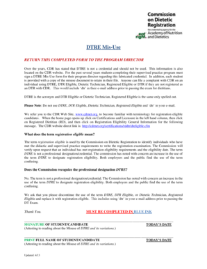 DTRE Misuse Form