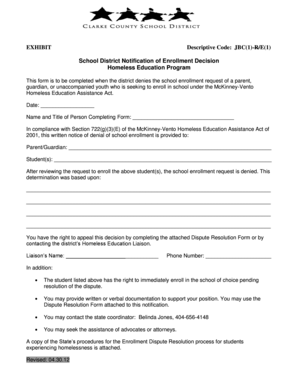 School District Enrollment Denial Notice