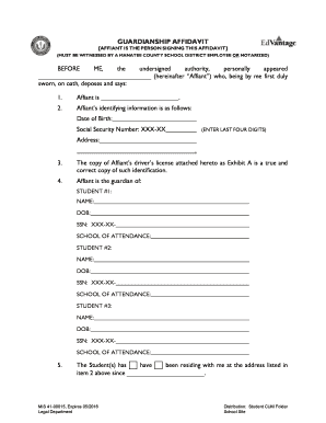 Guardianship Affidavit