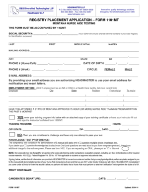 Montana Nurse Aide Testing Application