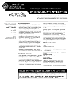 Illinois State University Undergraduate Application