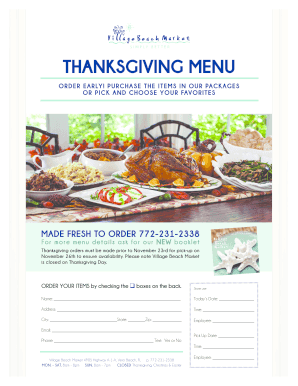 THANKSGIVING MENU