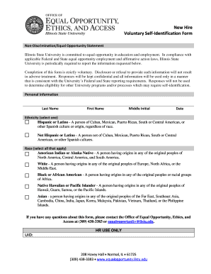 New Hire Voluntary Self-Identification Form