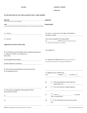 Time Order Application Form