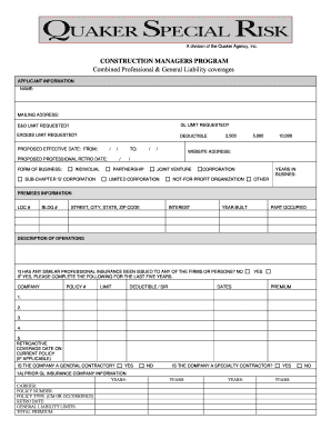 Construction Managers Program Application