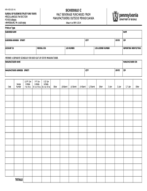 Pennsylvania Malt Beverage Tax Schedule C