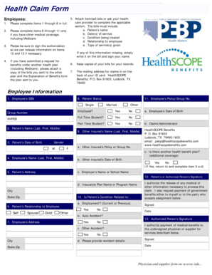 Health Claim Form