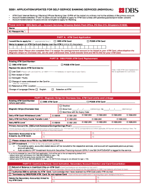 DBS Bank Self-Service Banking Application Form