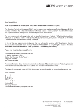 Specified Investment Products Declaration Form