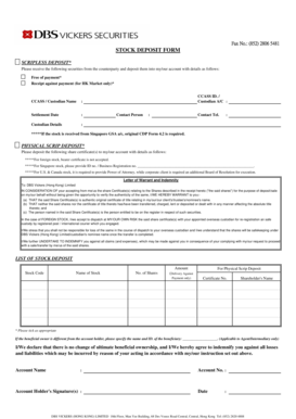 Stock Deposit Form