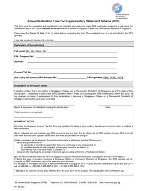 Singapore SRS Annual Declaration Form