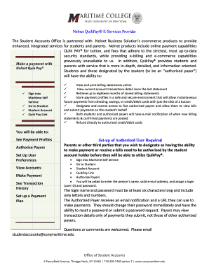 Fillable Online sunymaritime Nelnet QuikPay E-Services Provider Fax ...