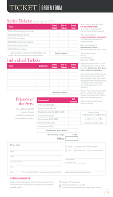 North Central College Ticket Order Form