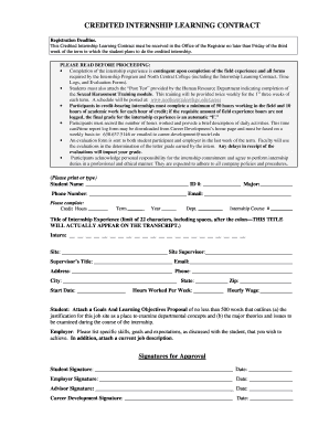 Credited Internship Learning Contract