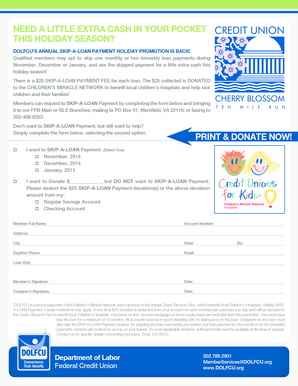 DOLFCU Skip-a-Loan Payment Holiday Promotion