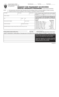 Walsh University Transcript Request Form