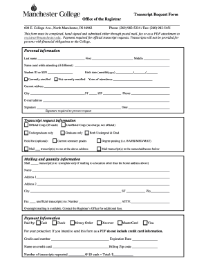 Transcript Request Form
