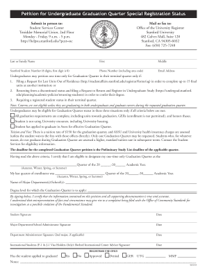 Stanford Graduation Quarter Petition Form